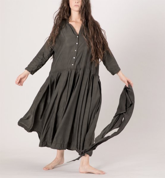 画像1: ALBUM #31_221 PLEATED COLLAR DRESS / LIMITED -BROWN- (1)