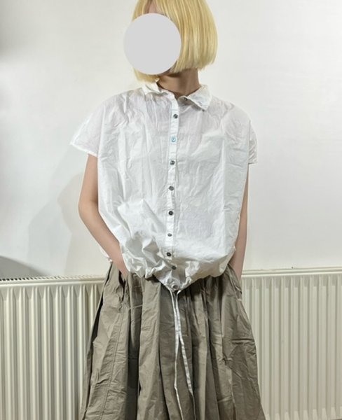 画像1: ALBUM 12_143 SHORT SLEEVELESS SHIRT -MILK-  (Sサイズのみ) (1)