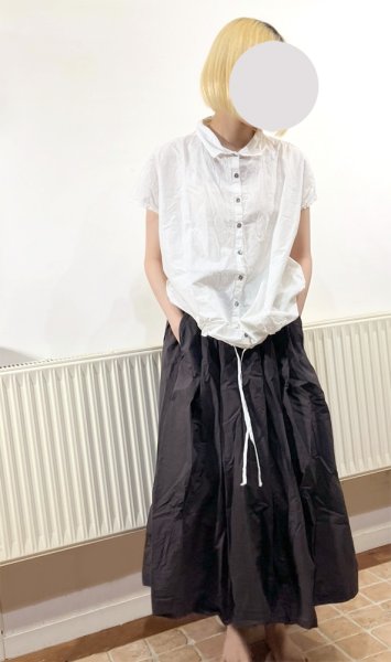 画像3: ALBUM 32_17 PLEATED LONG SKIRT -BROWN- (3)