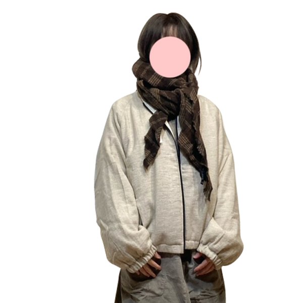 画像2: ALBUM LIMITED #4277 BOMBER JACKET / NATURAL (カシミア混・ライトダウン) (2)